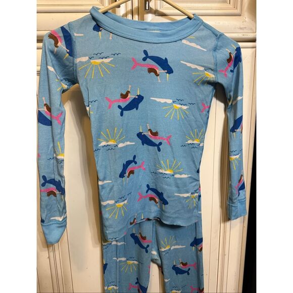 Hanna Andersson Kids Long John 100% Organic Cotton Pajama Set Multicolor Sz 6-7 - Picture 1 of 8
